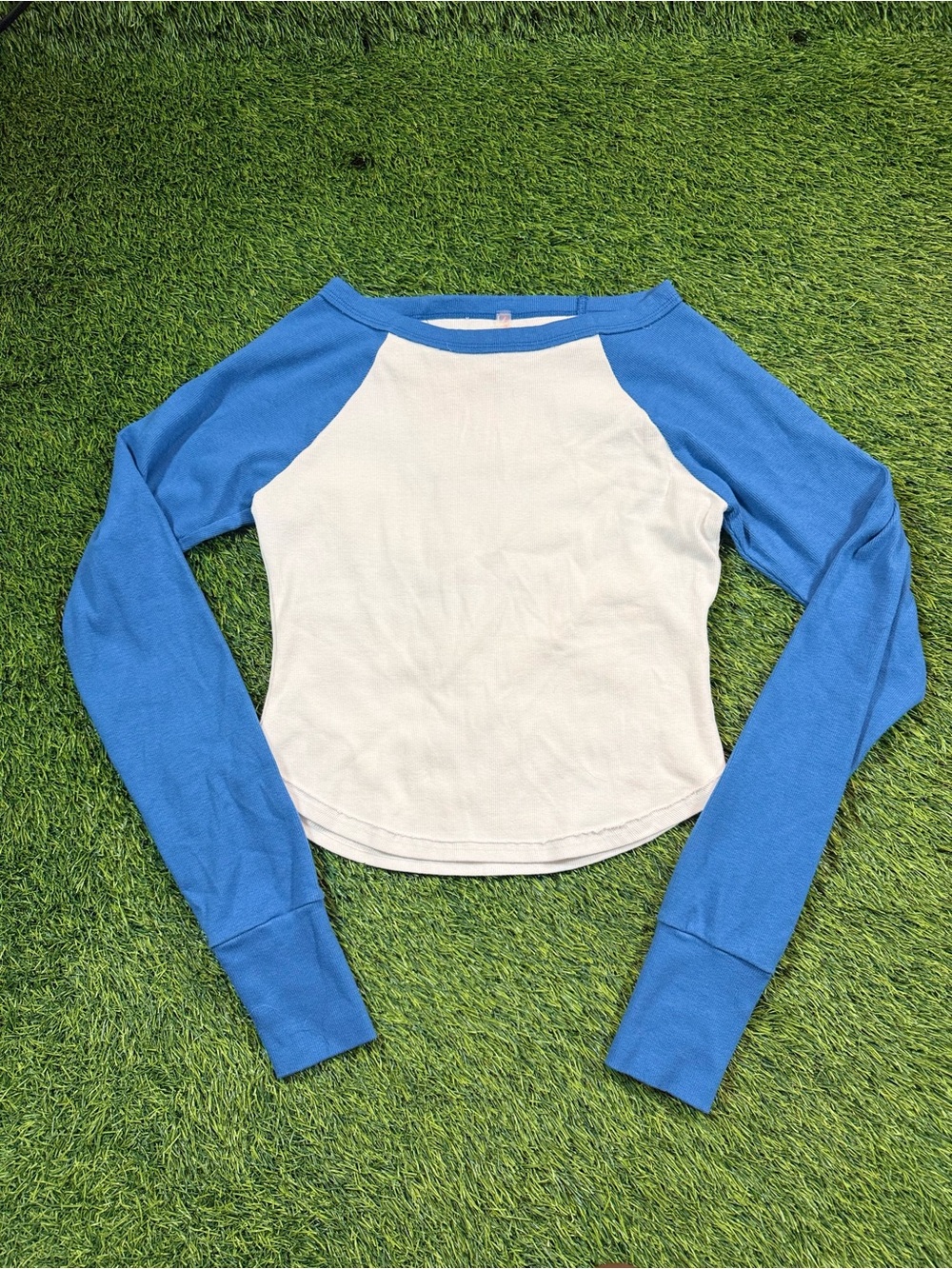 Free People Ribbed Boatneck Baseball Tee NWT Large women’s